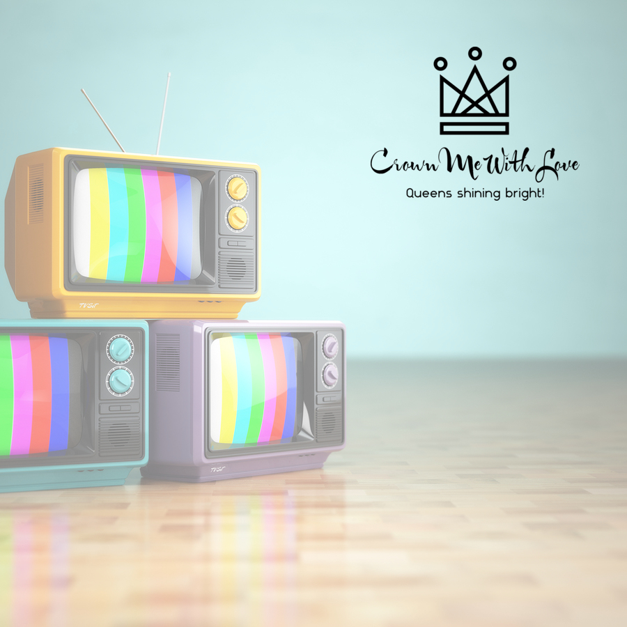 Vintage television concept. Stack of retro tv set on green backg